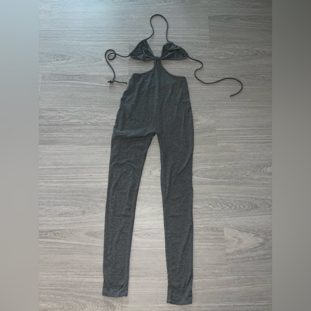Gray Halter Jumpsuit